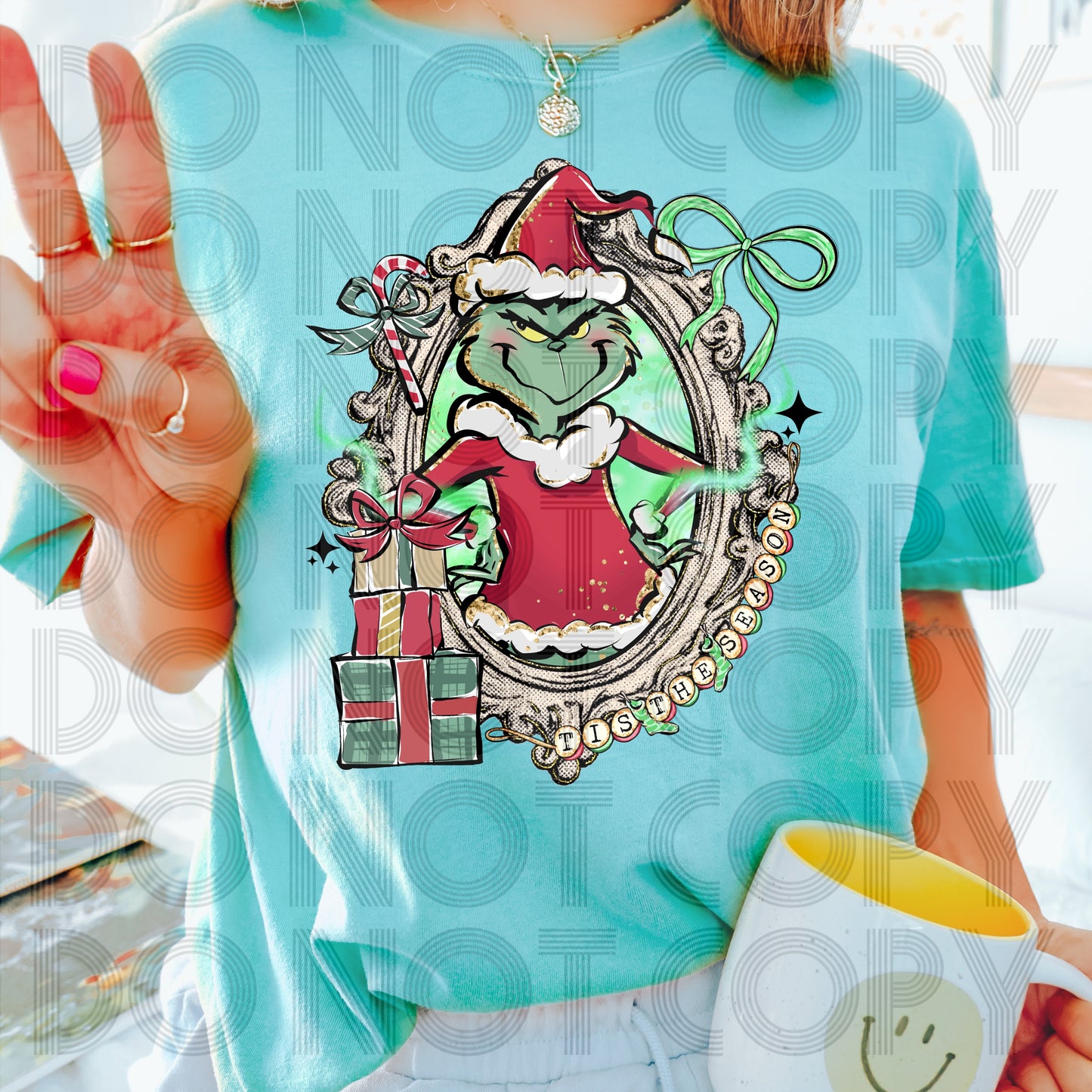 Grinch ‘Tis The Season Mirror DTF Prints