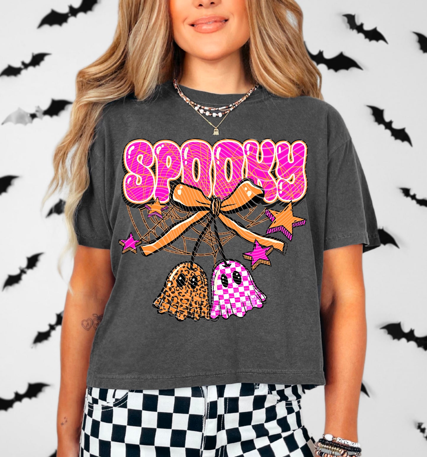 Pink Spooky Ghost Cherries DTF Prints