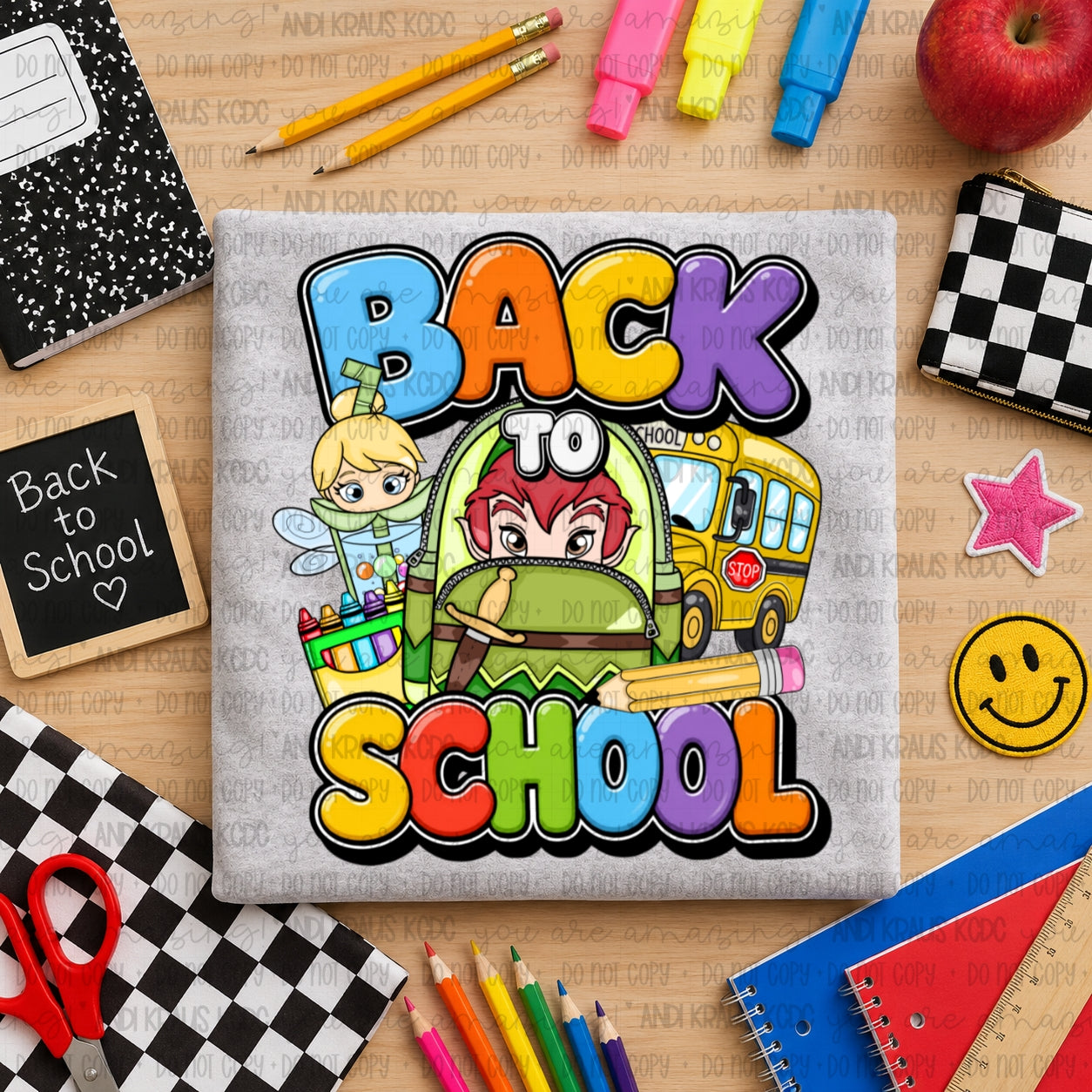Back To School Peter & Tink DTF Print