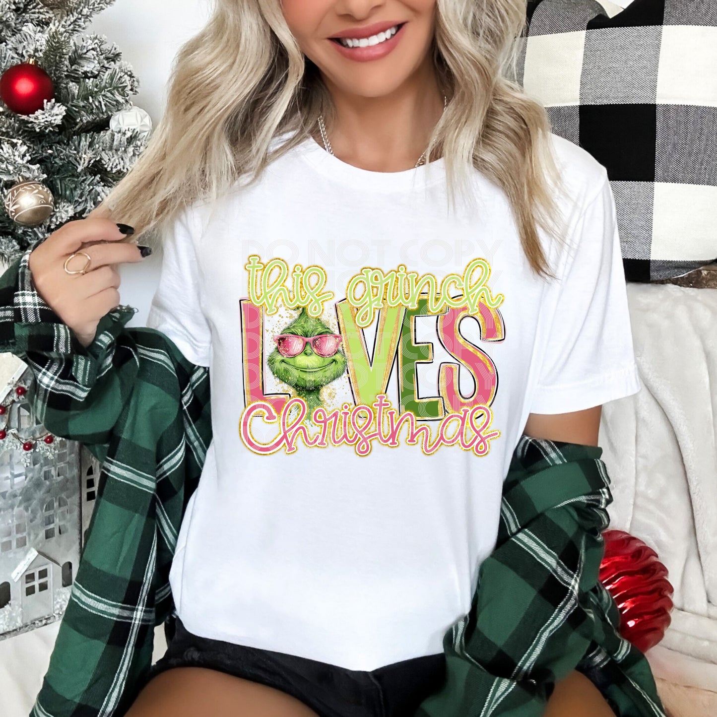 This Grinch Loves Christmas DTF Print