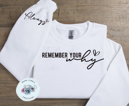 Always Remember Your Why - Screenprint Transfer