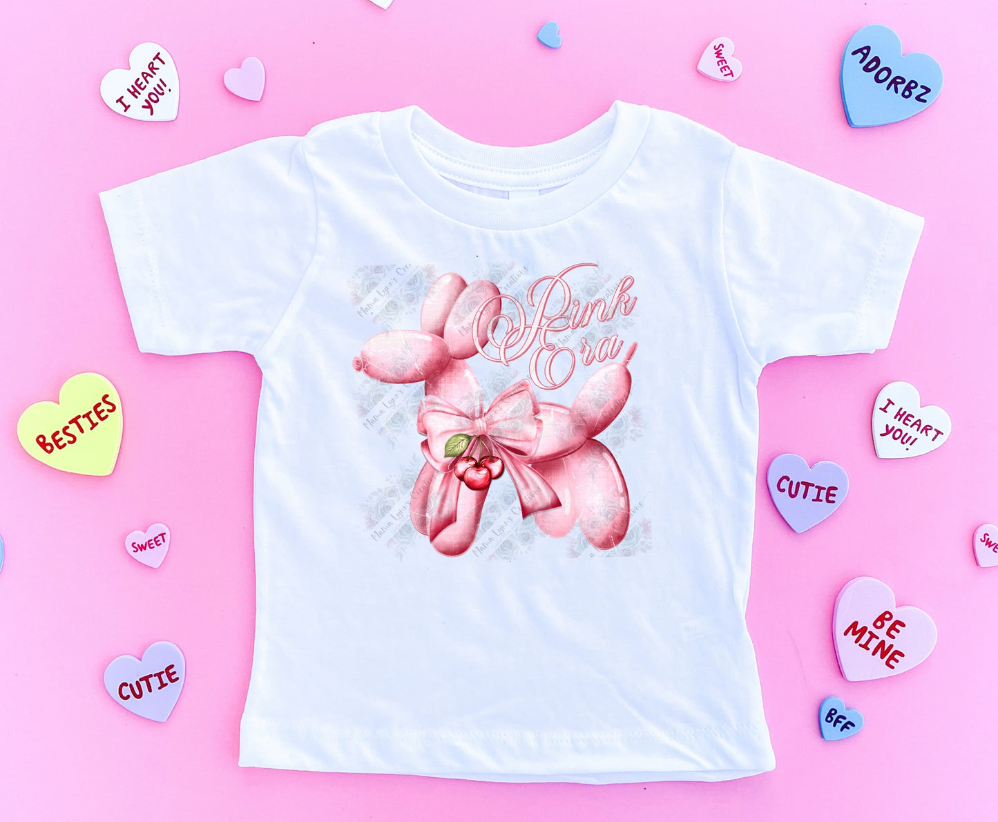 Pink Era Ballon Dog Valentine DTF Print
