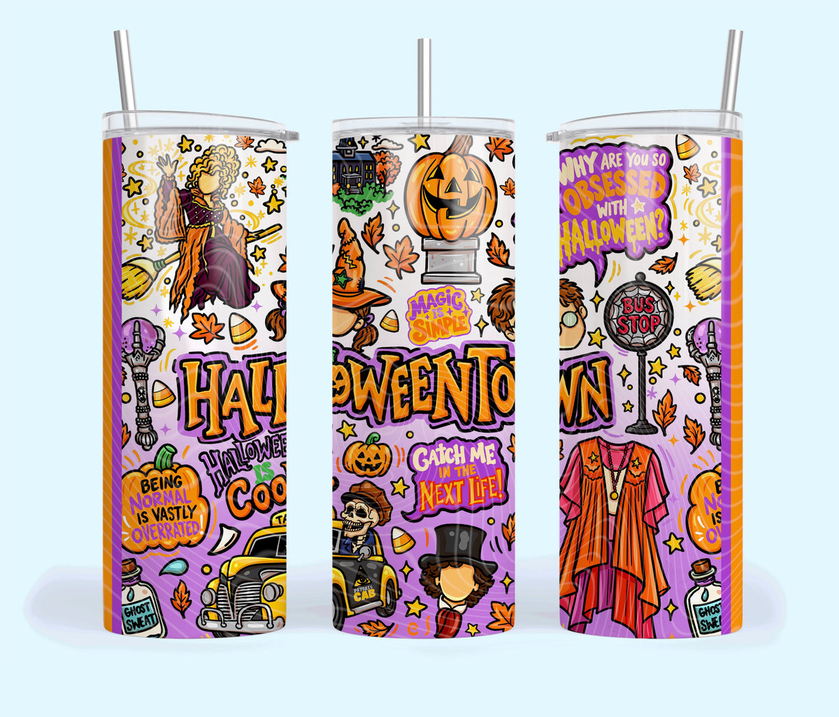 HalloweenTown Doodle Tumbler Wrap