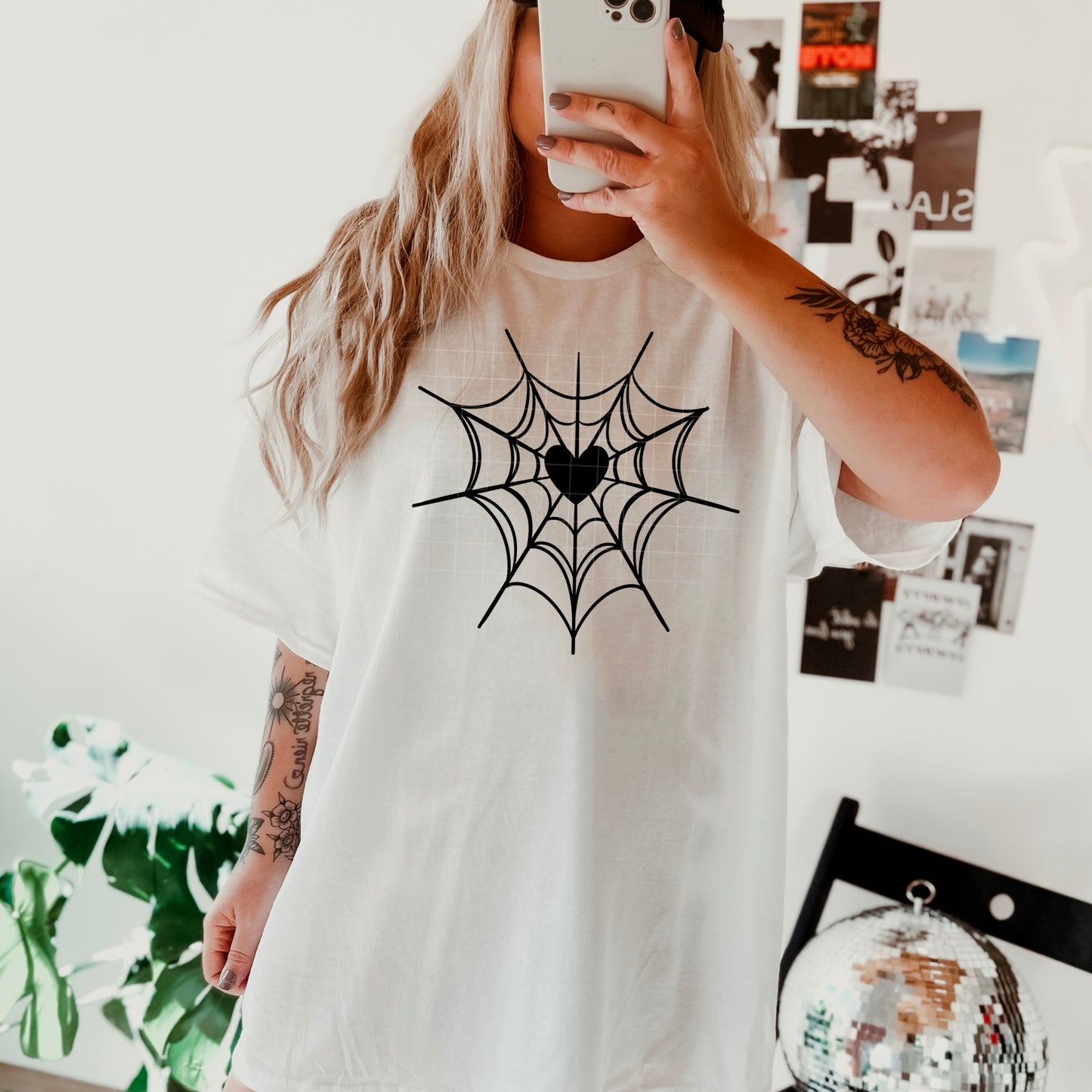 Heart SpiderWeb DTF Prints