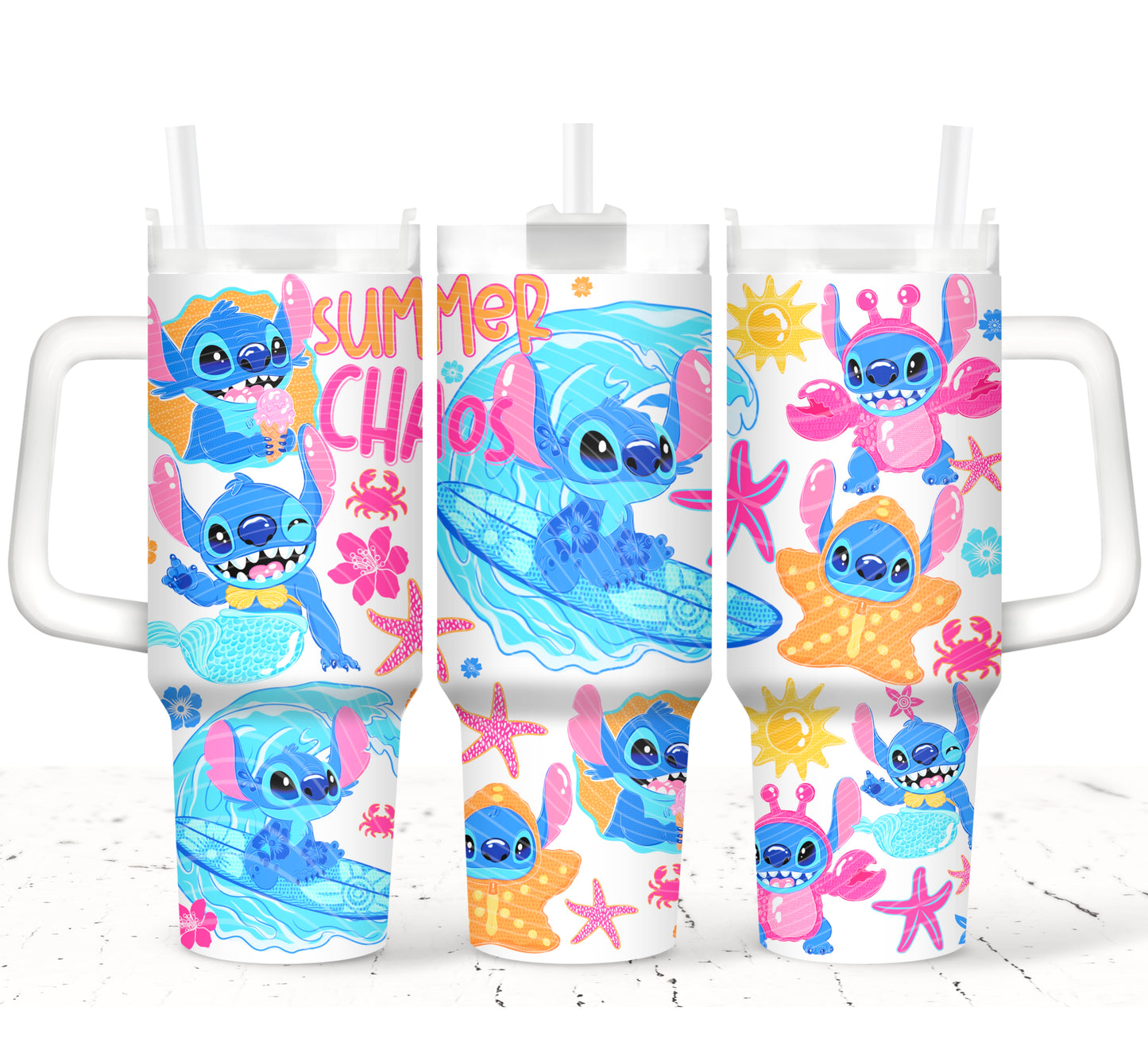 Summer Chaos Stitch 40 oz Tumbler Prints