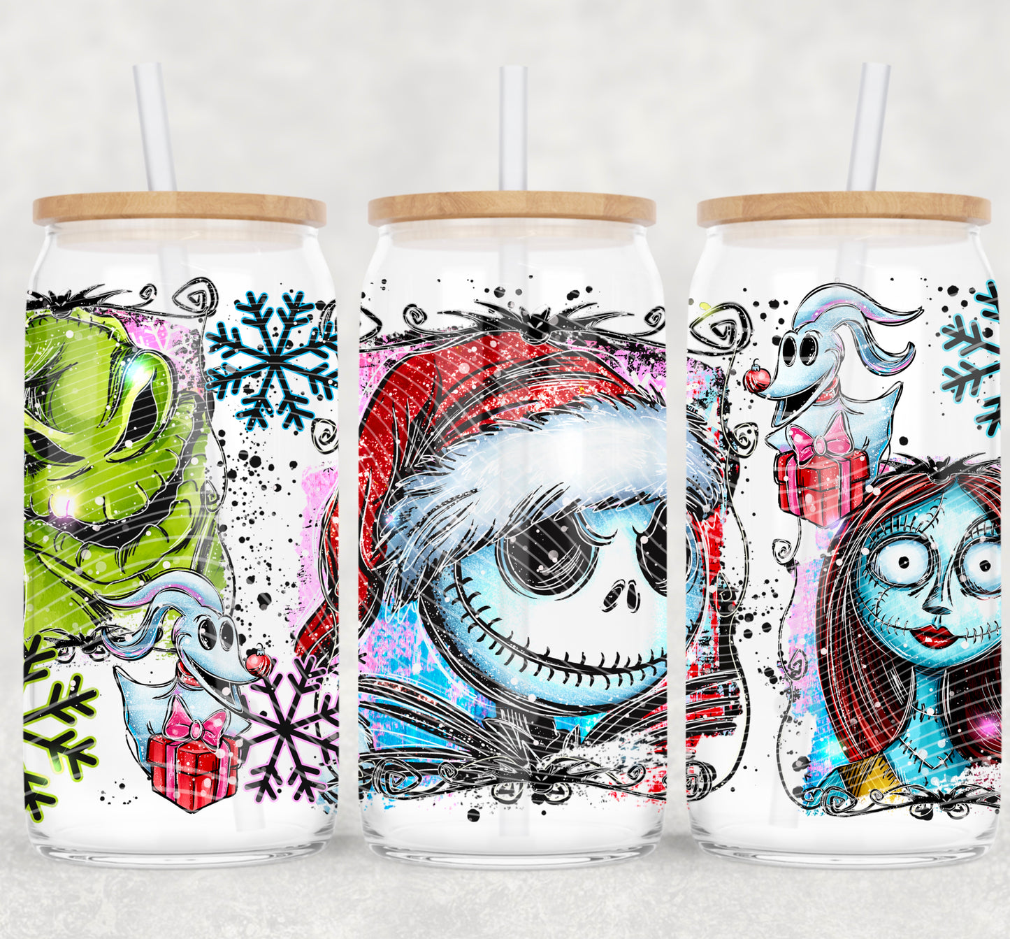 Christmas NBC 16 oz Glass Wraps