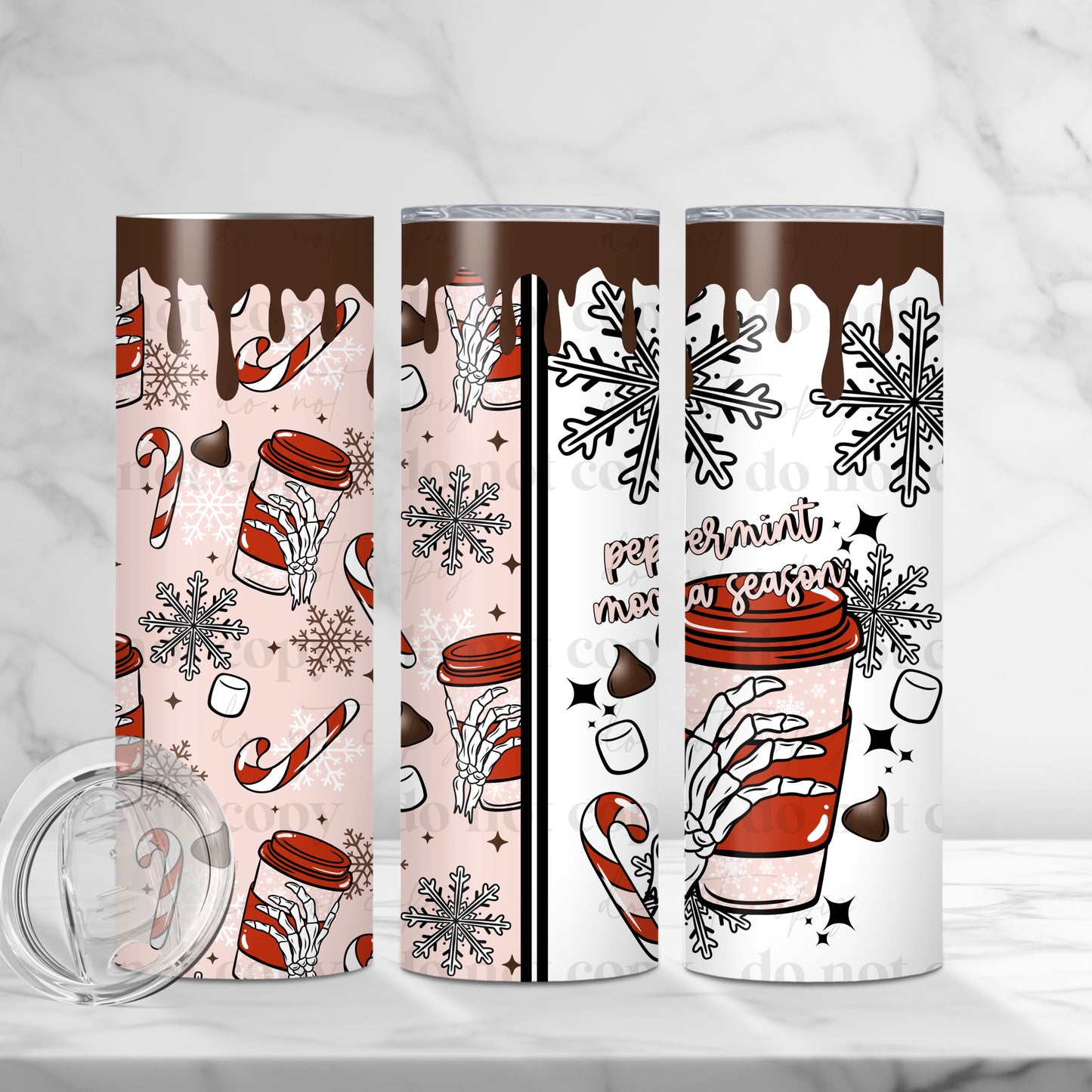 Peppermint Mocha Season Tumbler Wrap