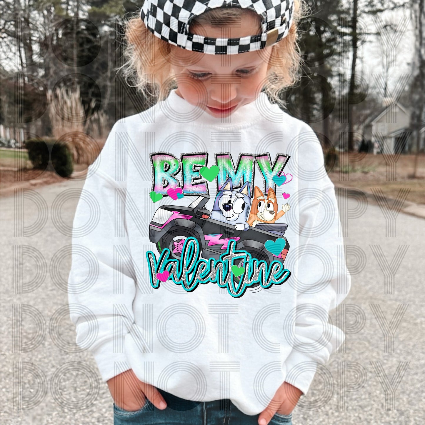 Be My Valentine (Blue) DTF Print