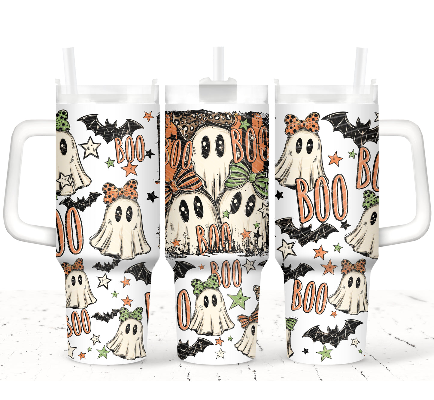 Boo Ghosts 40 oz Tumbler Prints