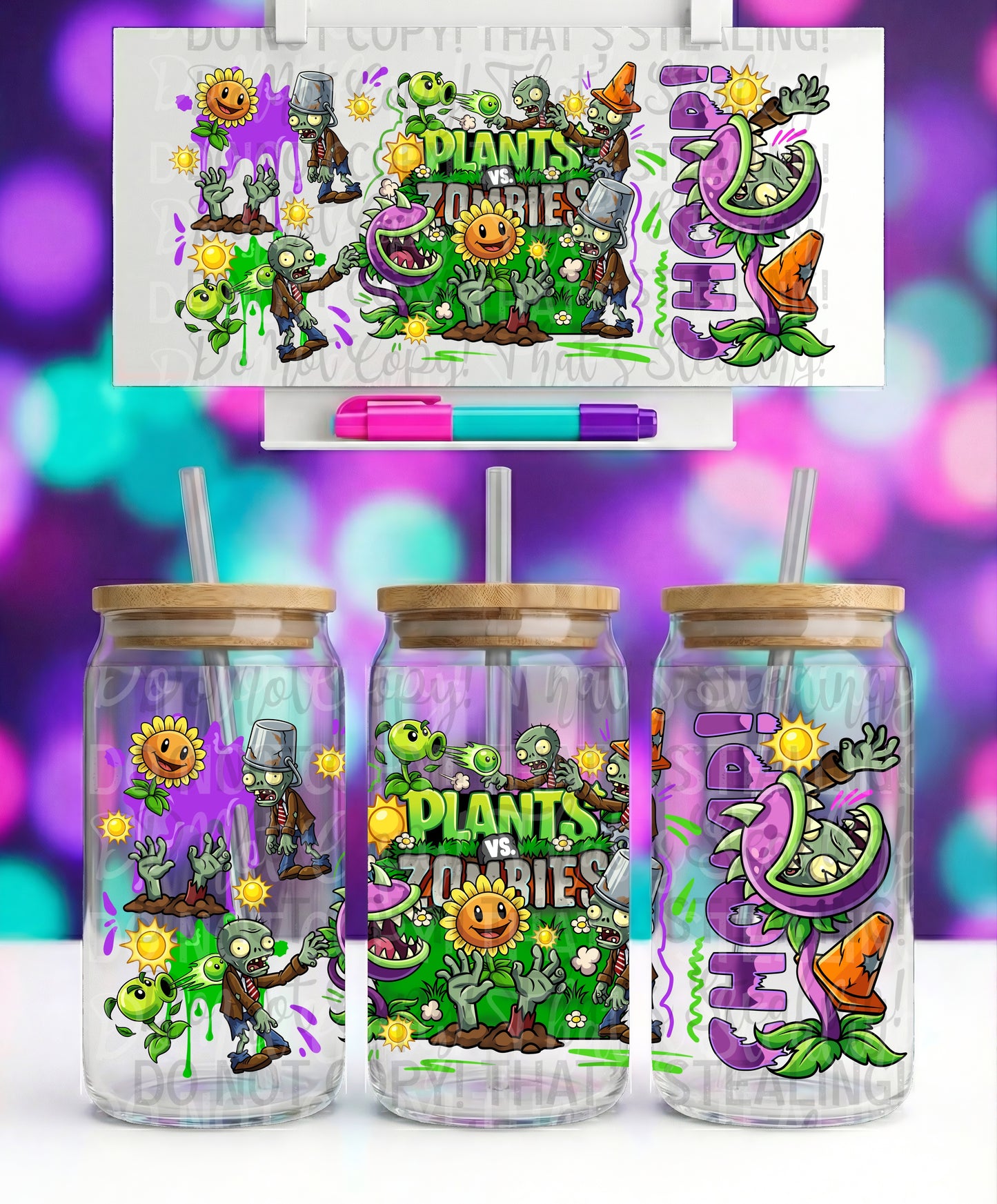 Plants VS Zombies 16 oz Glass Wrap
