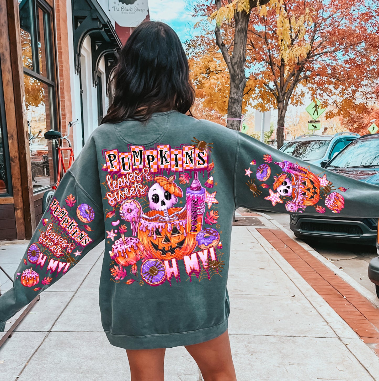 Pumpkins Leaves And Sweets (Double Sleeve) DTF Prints