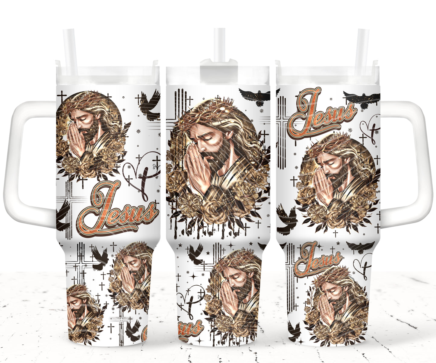Prayers With Jesus 40 oz Tumbler Prints