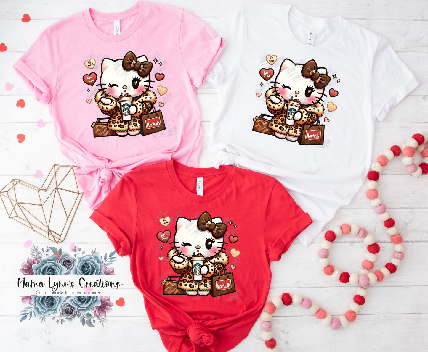 Shopping Kitty Valentine DTF Print