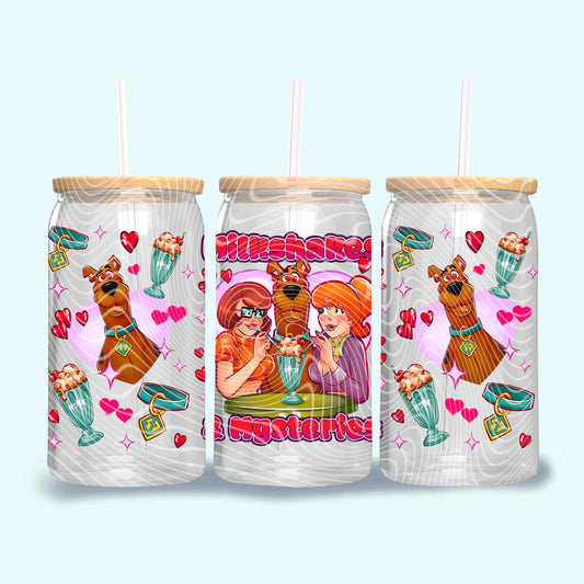 Milkshakes & Mysteries 16 oz Glass Can Wraps