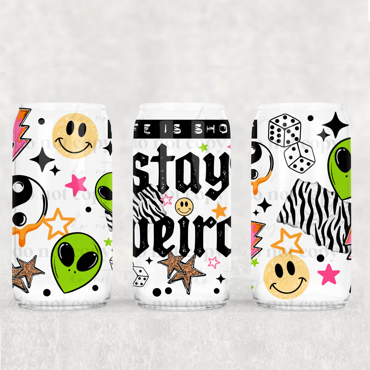 Stay Weird 16 oz Glass Wrap