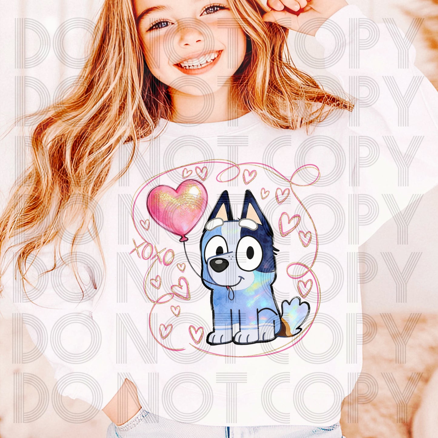 XOXO Blue Valentine DTF Prints