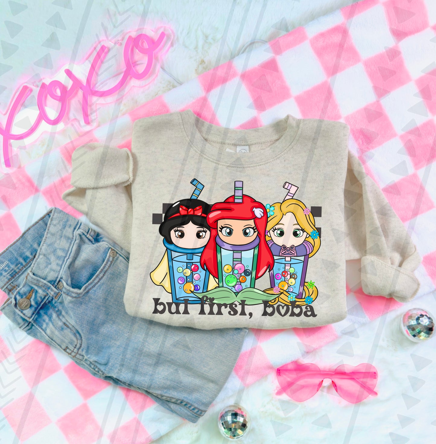 But First, Boba Princess Style 2 DTF Print