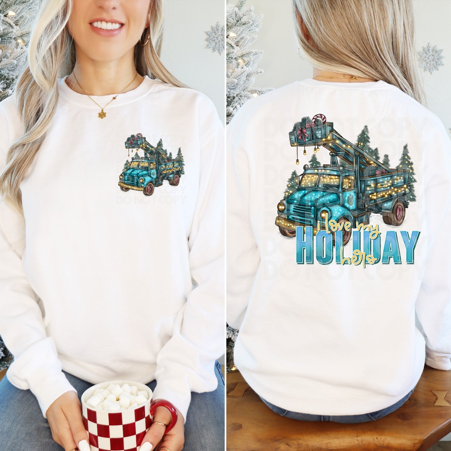 I Love My Holiday Hero Lineman Style DTF Print