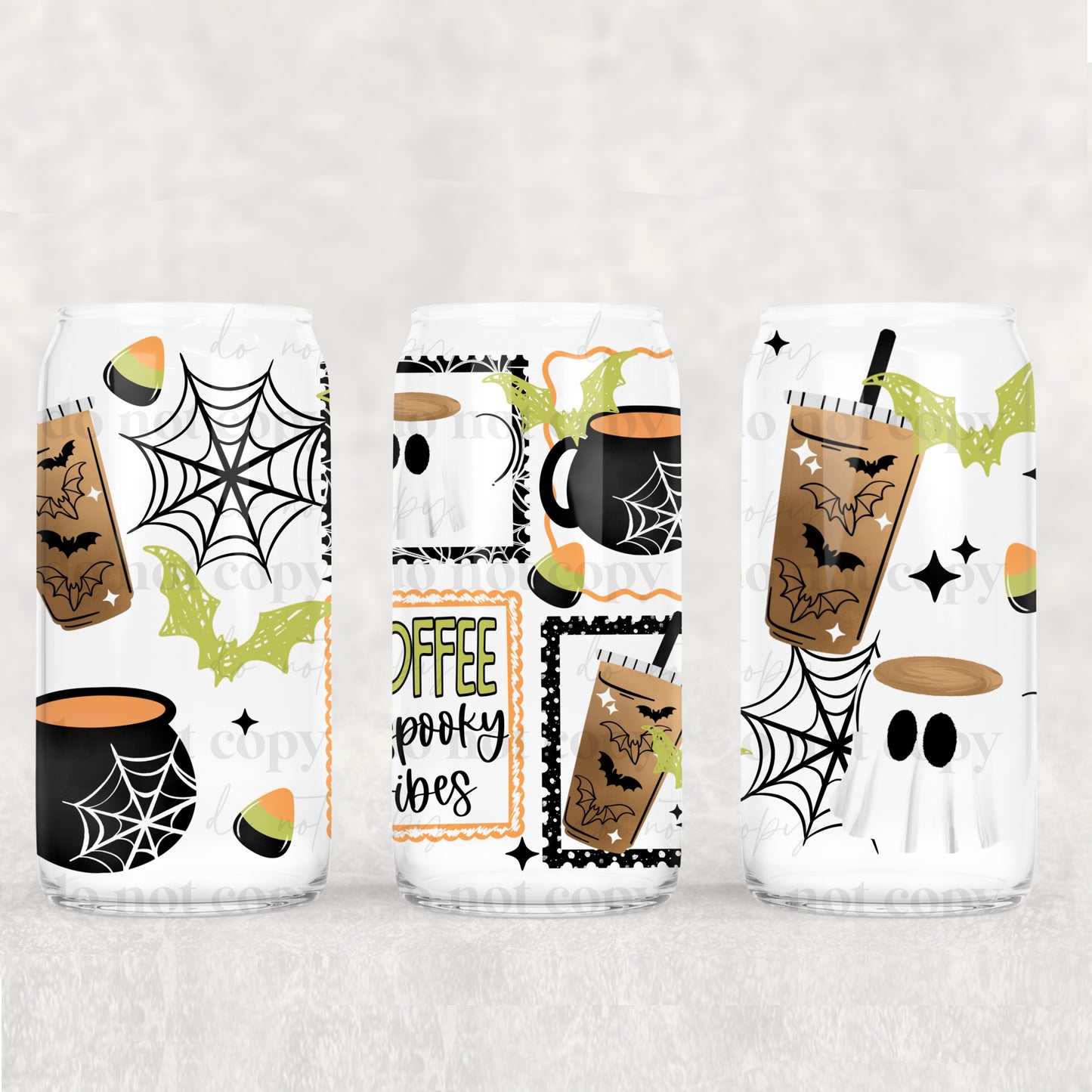 Coffee & Spooky Vibes 16 oz Glass Wrap