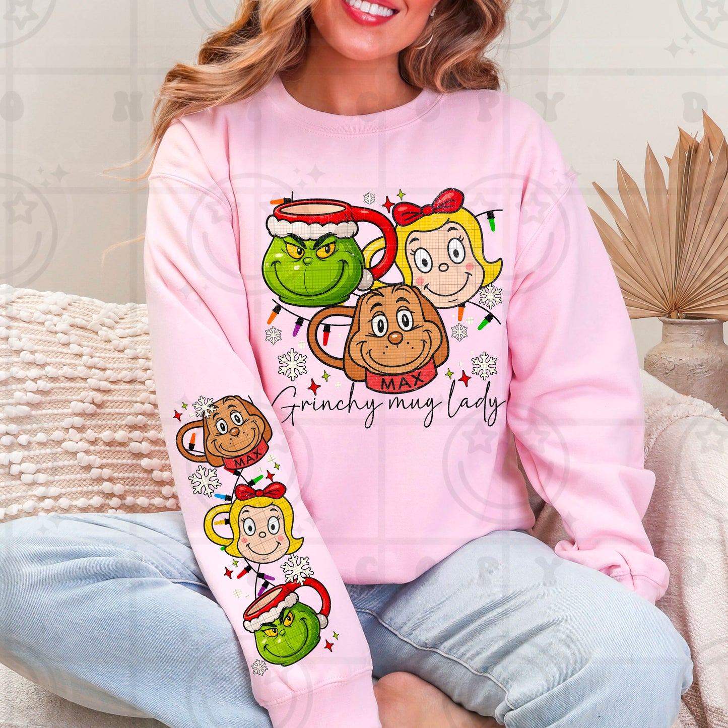 Grinchy Mug Lady DTF Print