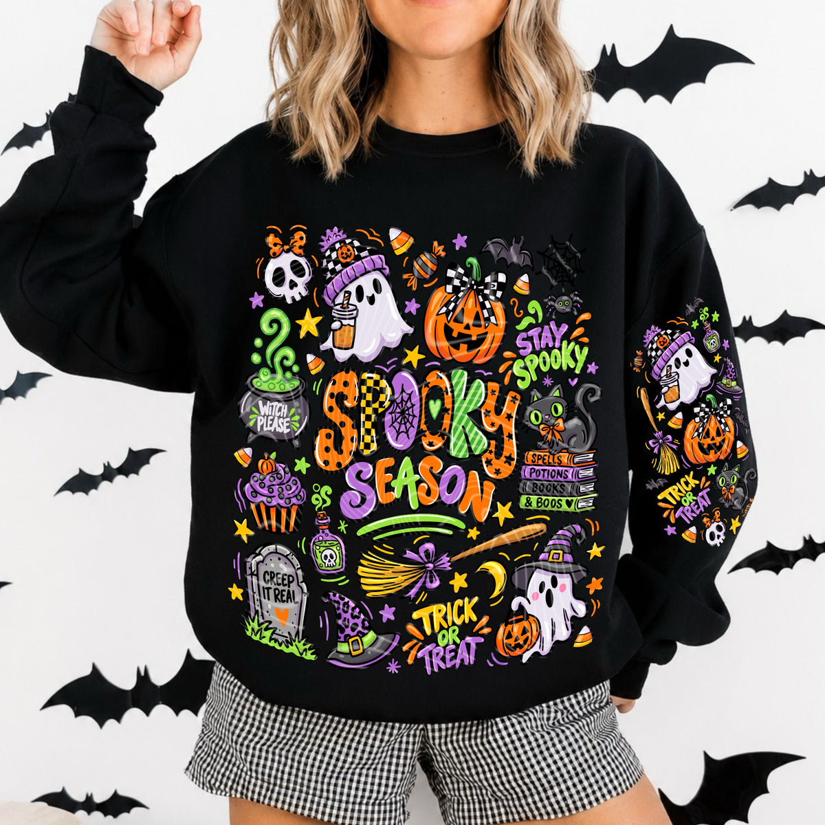 Spooky Season Doodle DTF Print