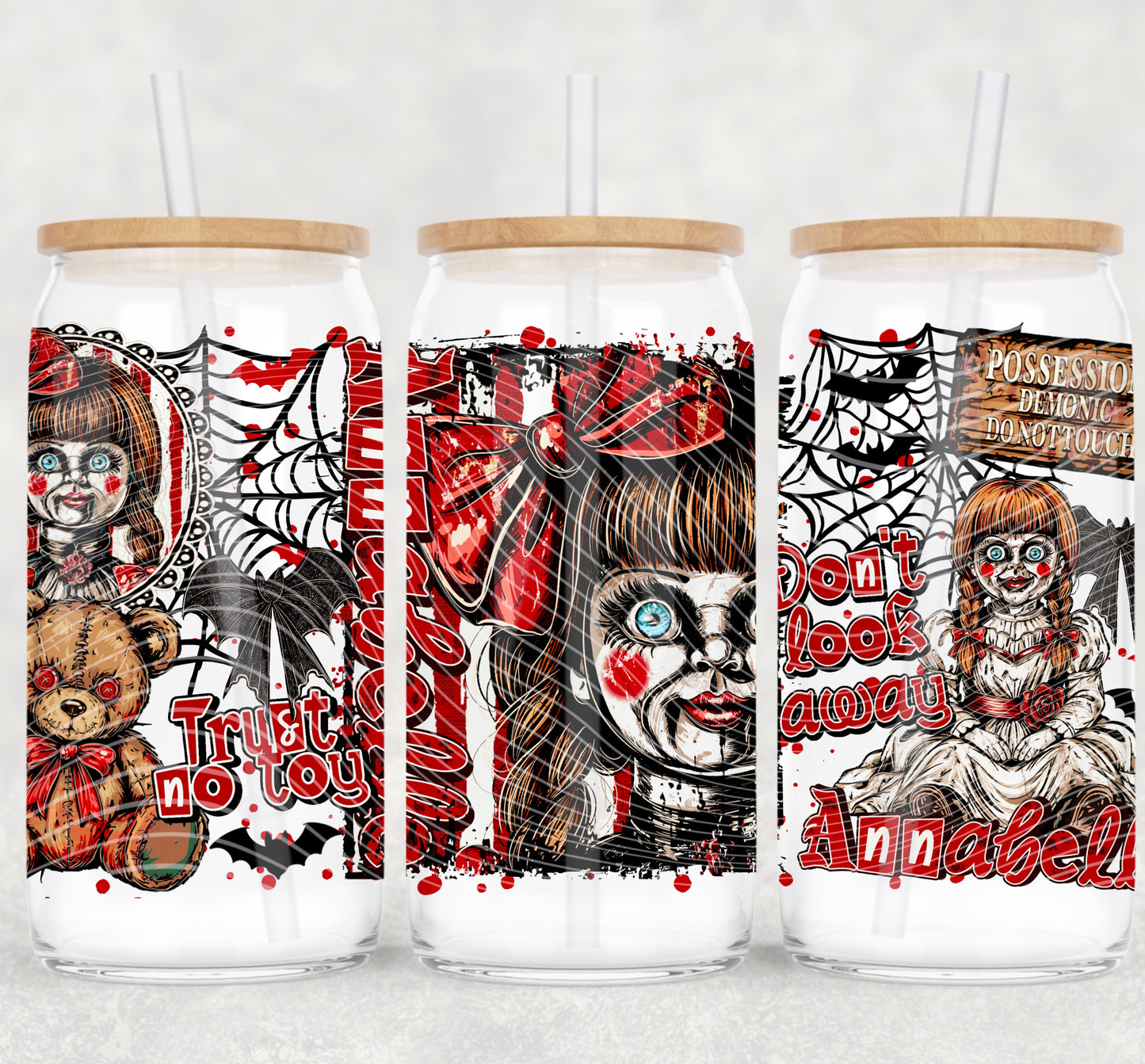 Horror Annabelle 16 oz Glass Wrap