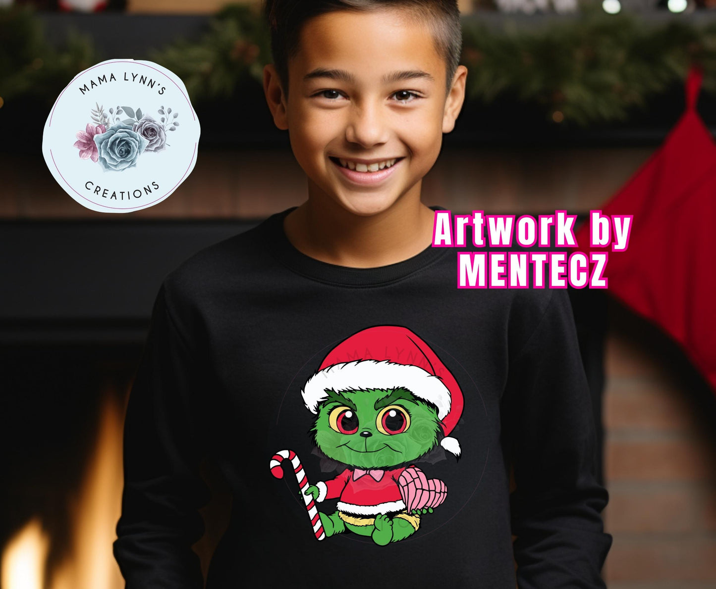 Little Grinch Candy cane and Concha Christmas Htv Transfer