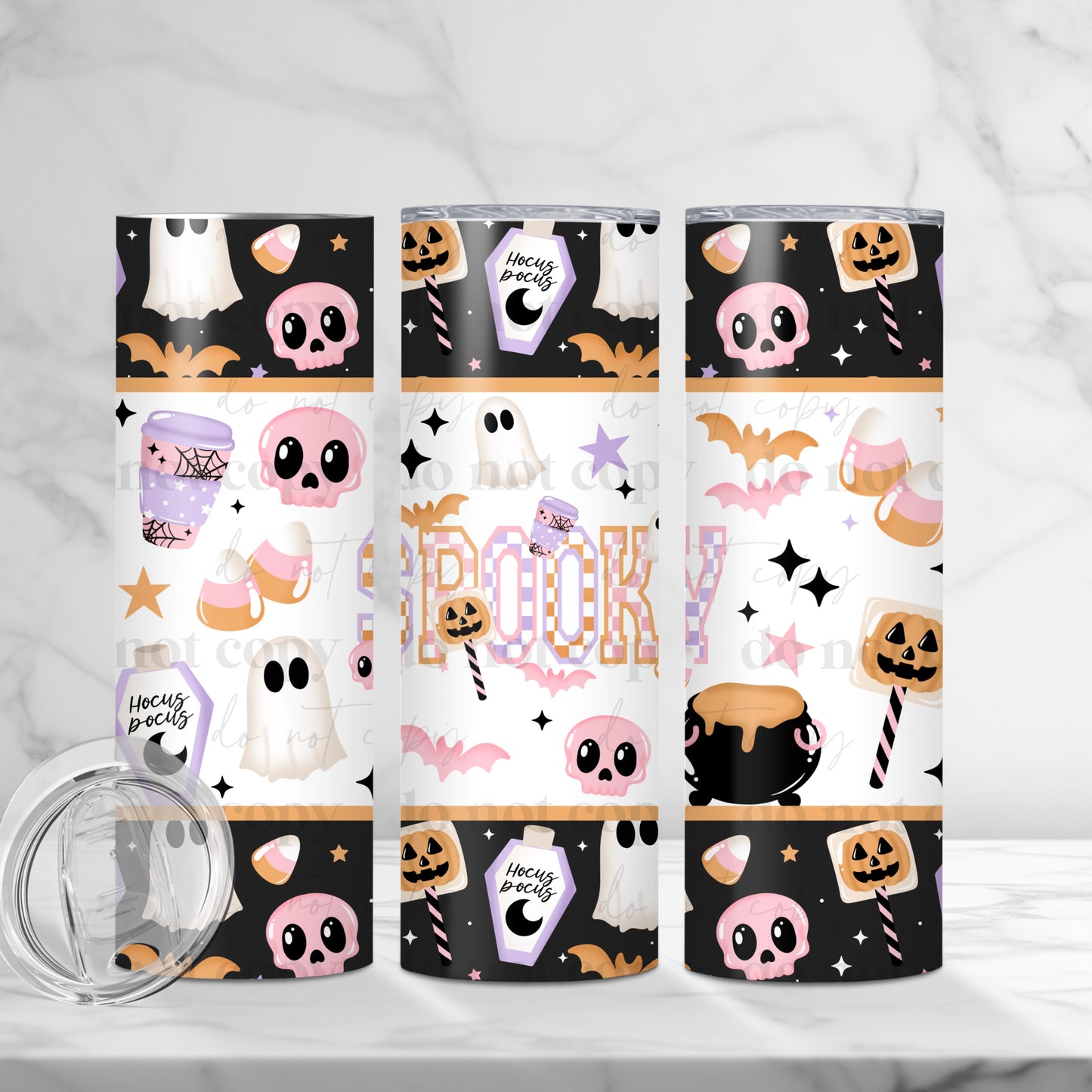 Pastel Spooky Varsity Tumbler Wrap