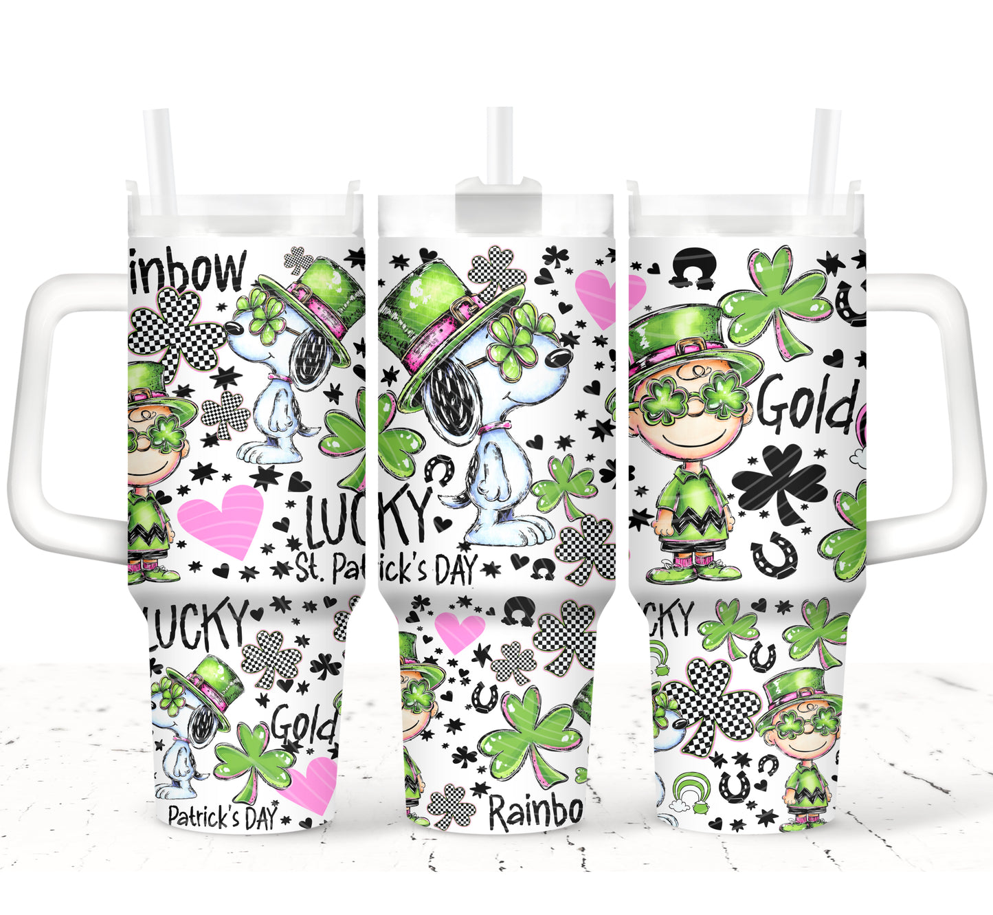 Peanuts Lucky Clover 40 oz Tumbler Print
