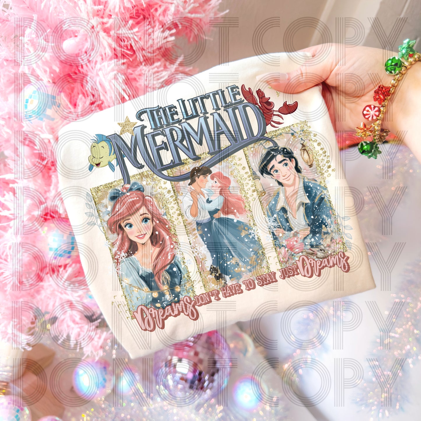 Mermaid Princess Christmas DTF Print