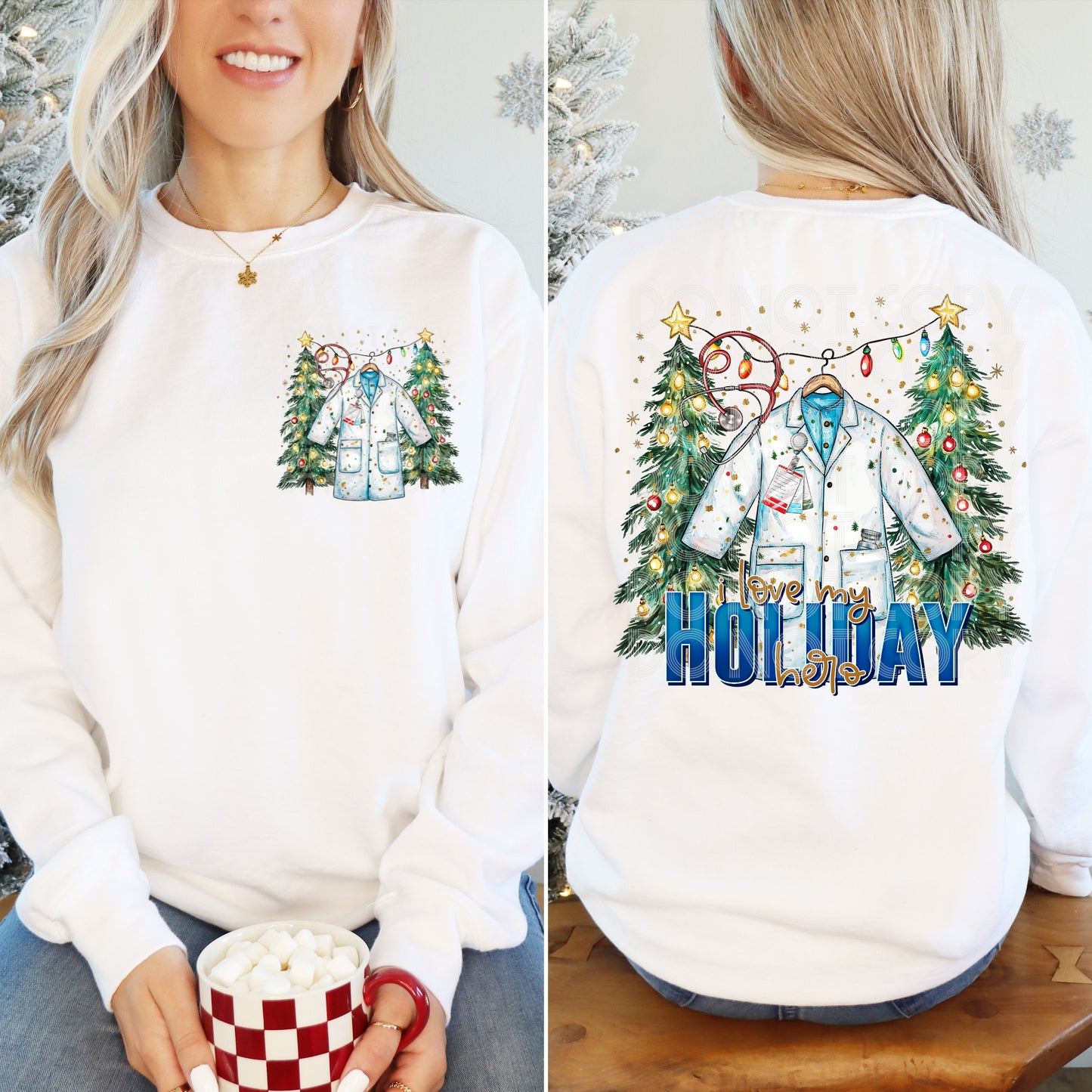 I Love My Holiday Hero Doctor Style DTF Print