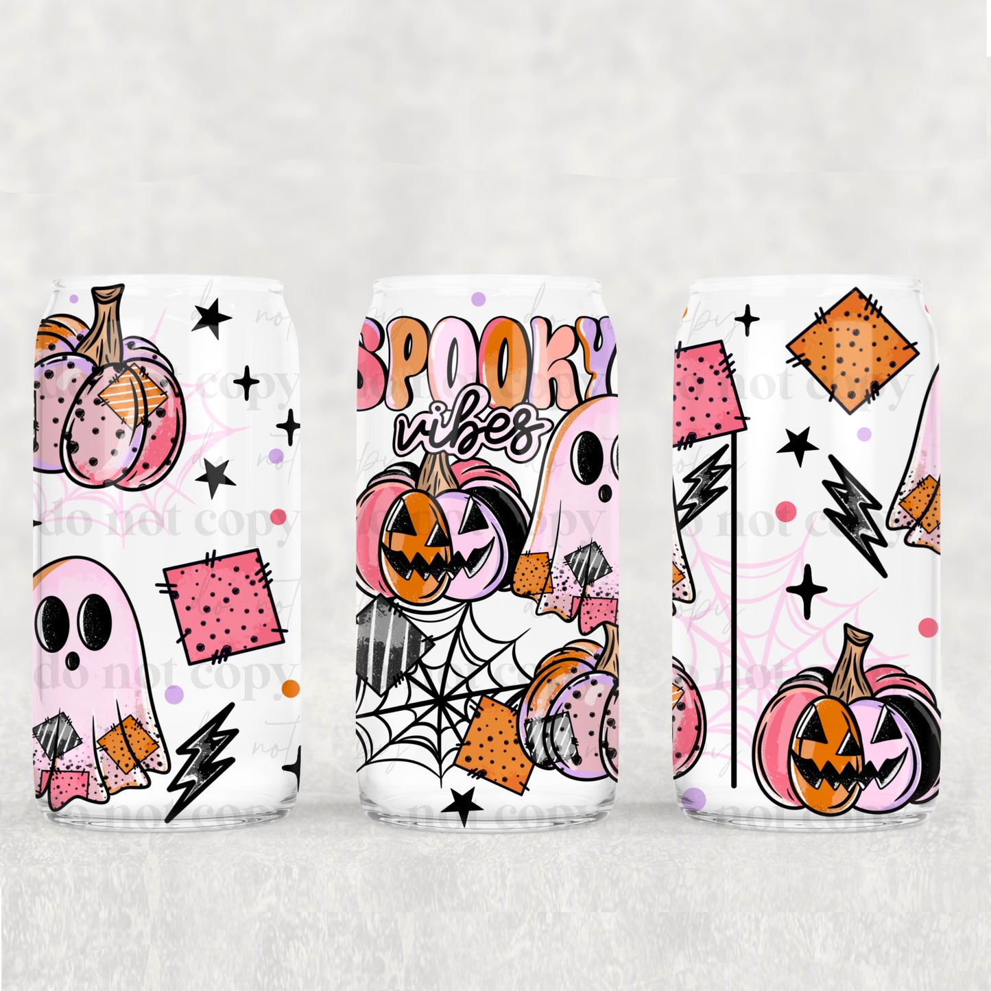 Spooky Vibes 16 oz Glass Wraps