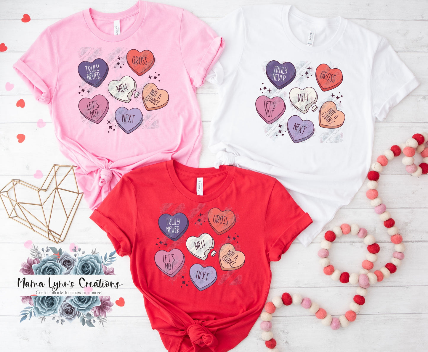 Anti-Valentine Candy Hearts DTF Print