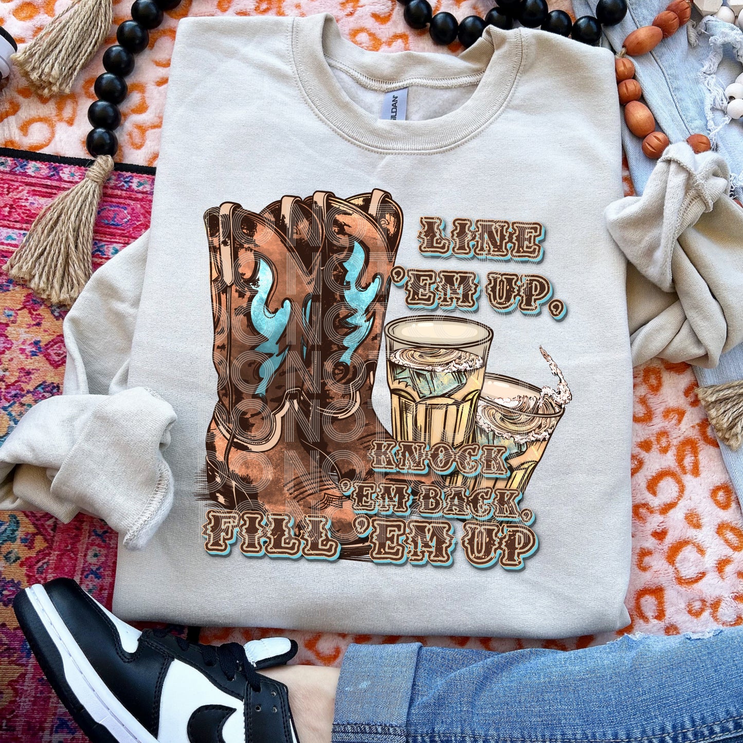 Line ‘Em Up Knock ‘Em Back DTF Print