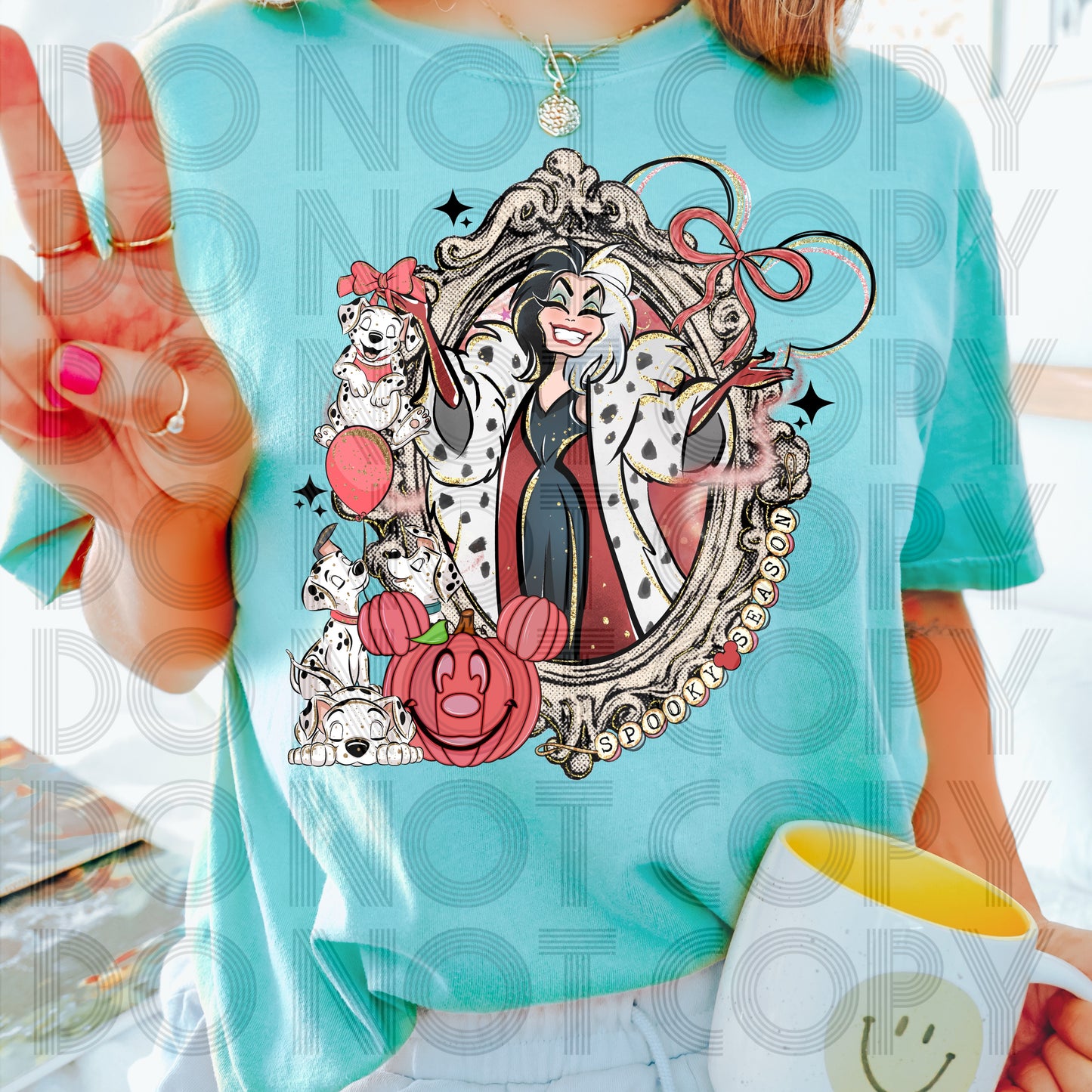Cruella Spooky Season Mirror DTF Prints