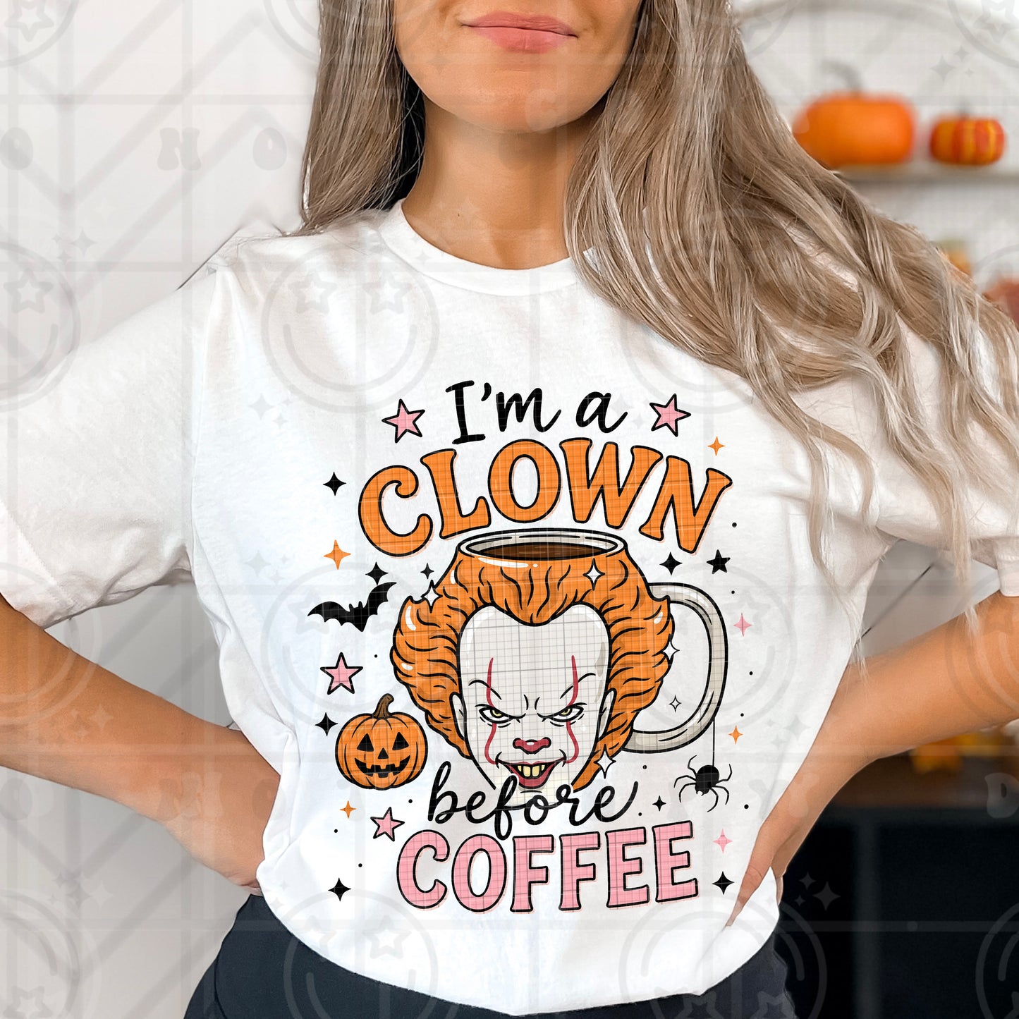 Clown Before Coffee DTF Print