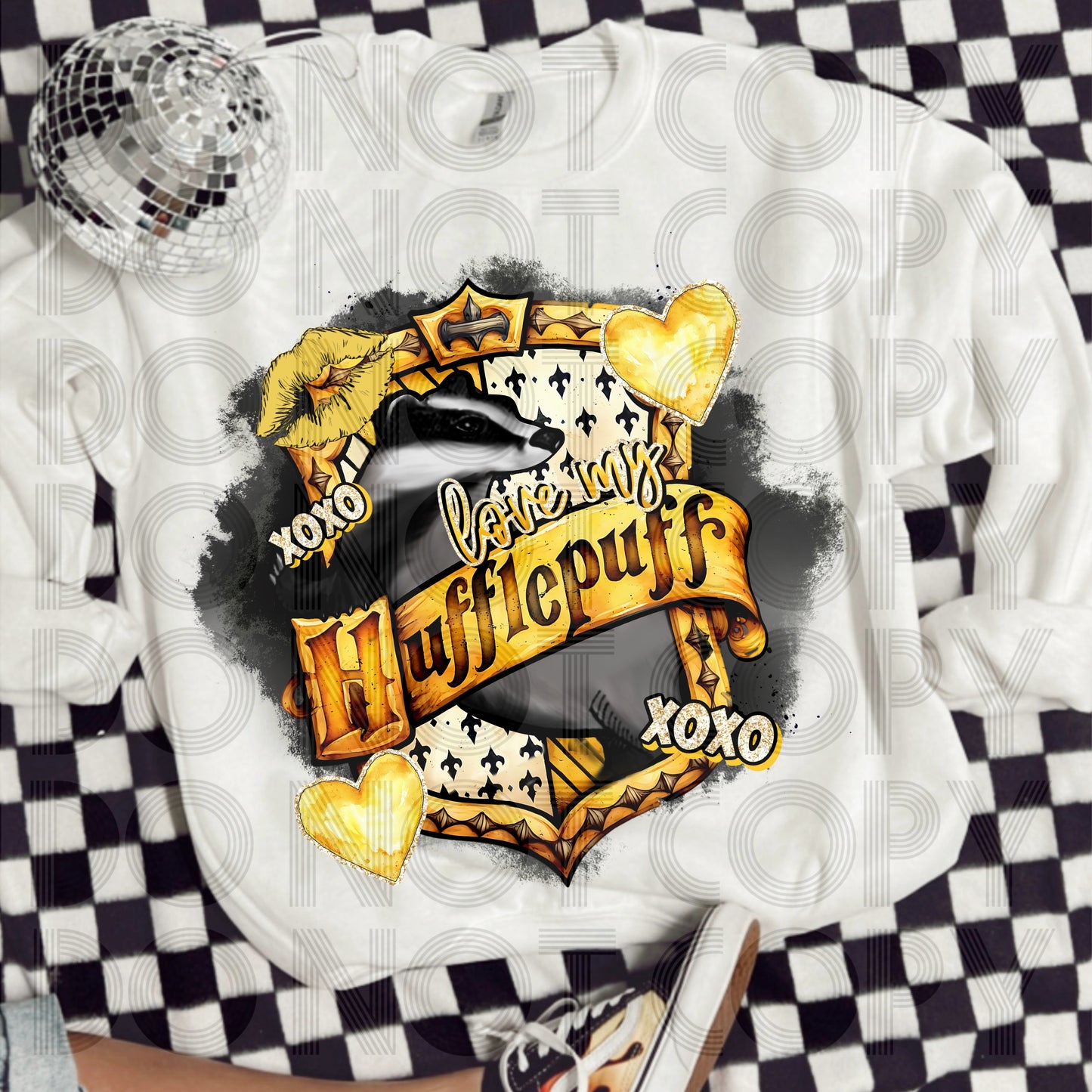 XOXO Love My Hufflepuff DTF Print