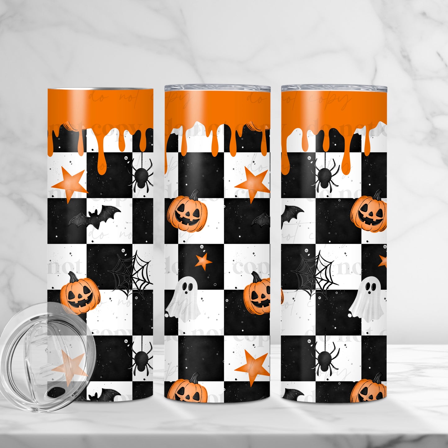 Spooky Checker Tumbler Wrap