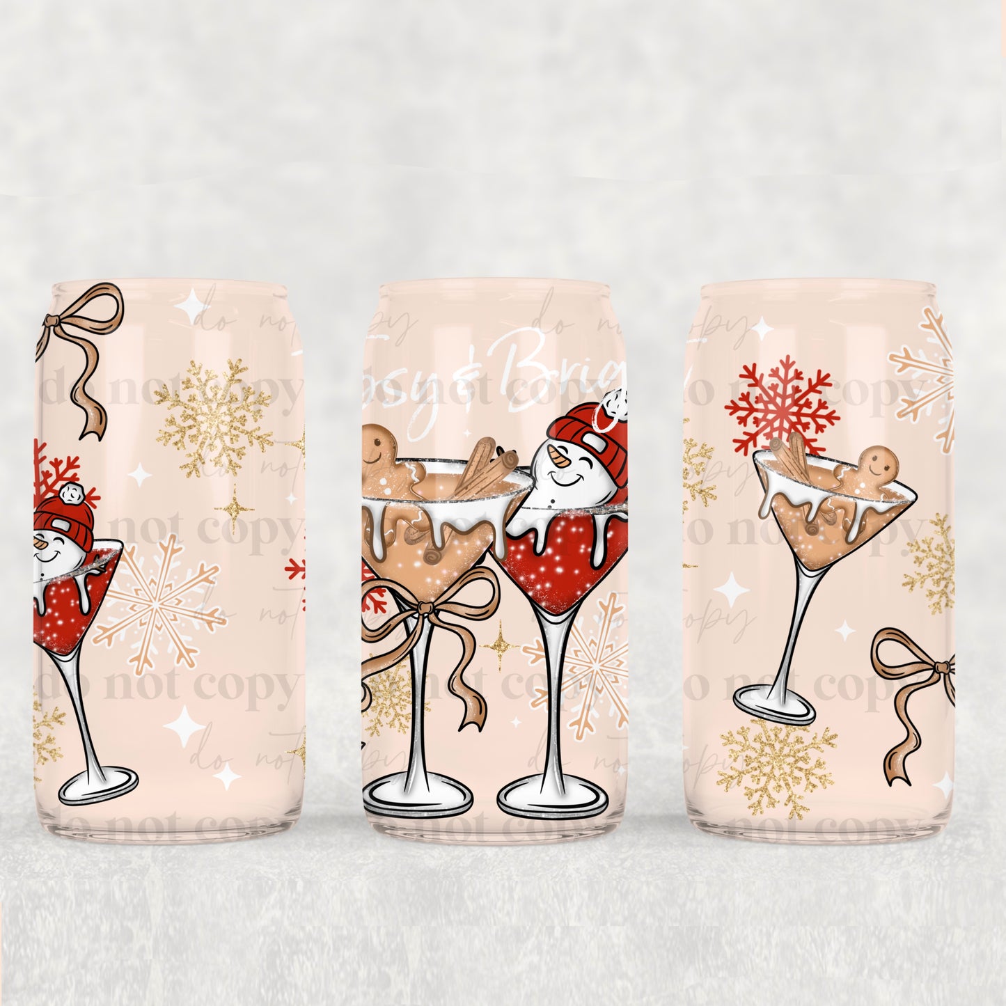 Tipsy and Bright Martini 16 oz Glass Wraps