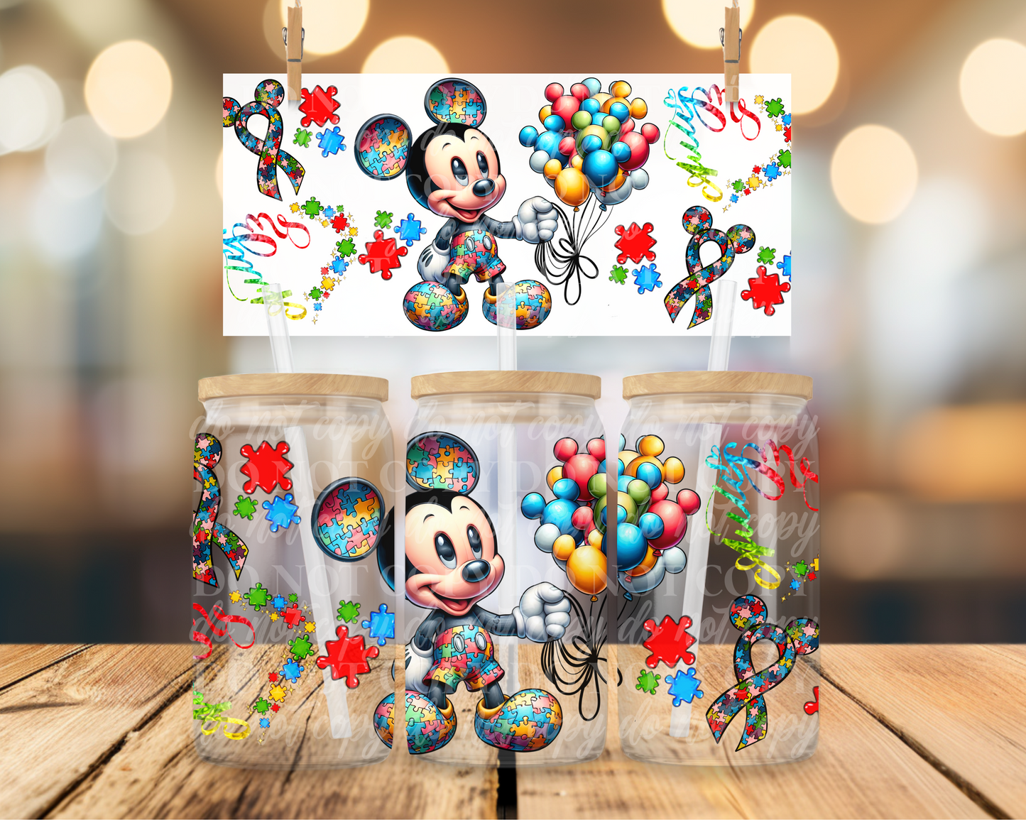 Autistic Boy Mouse 16 oz Glass Can Wrap