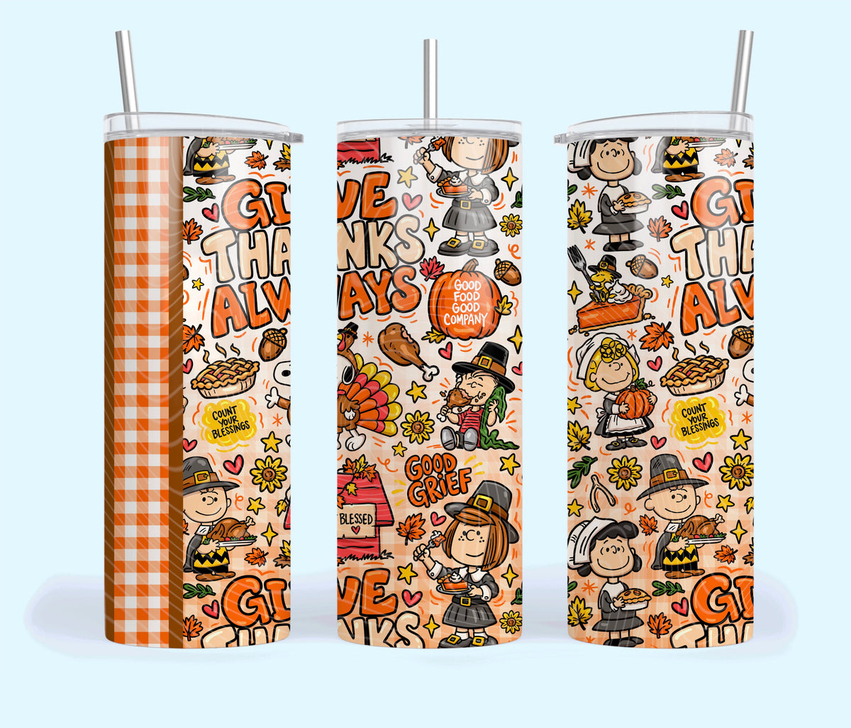 Give Thanks Always Doodle Tumbler Wrap