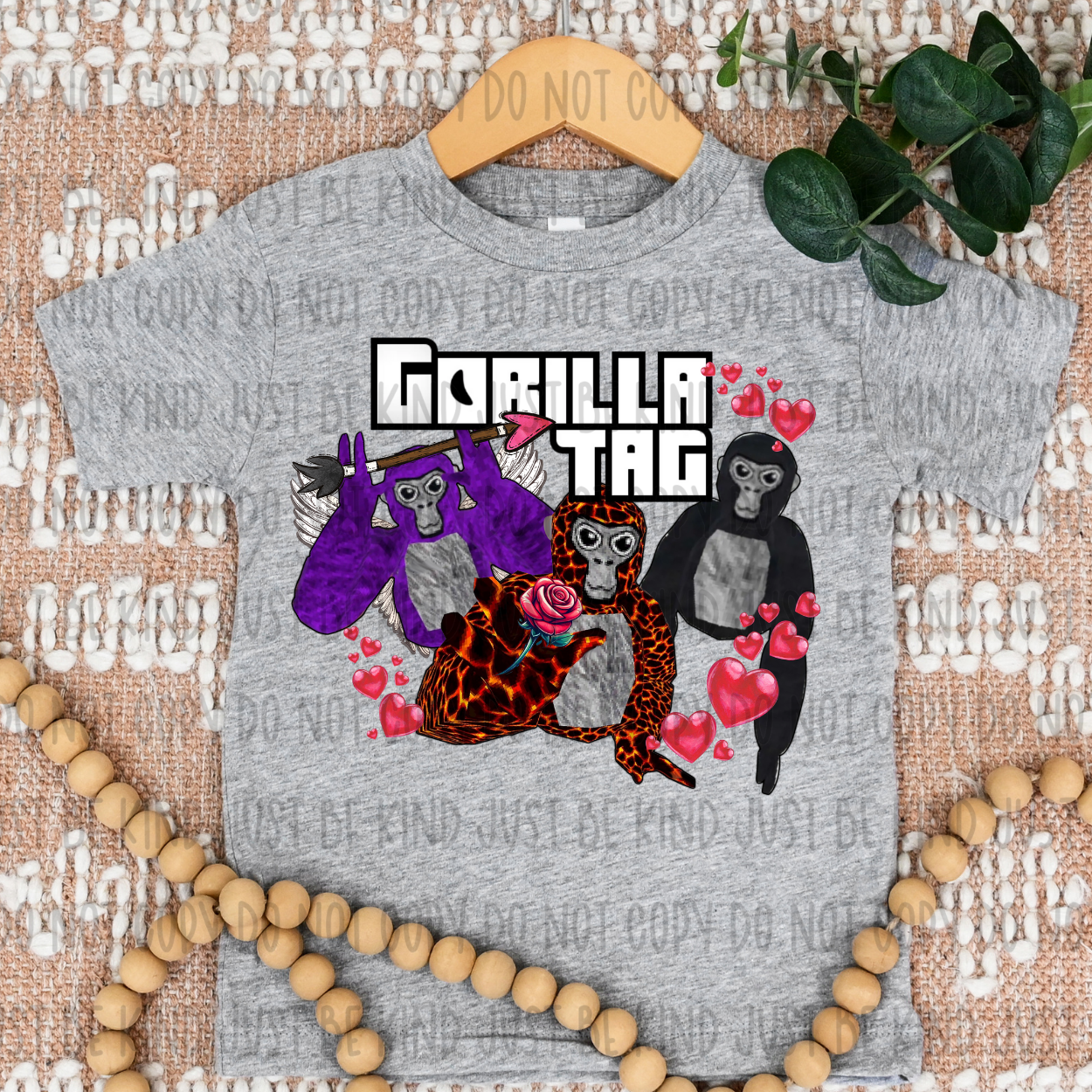 Valentine Gorilla Tag DTF Print