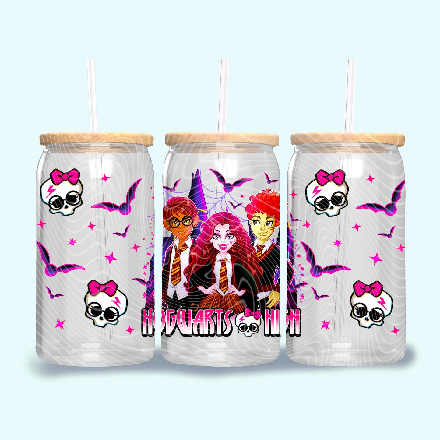 Hogwarts High 16 oz Glass Can Wrap