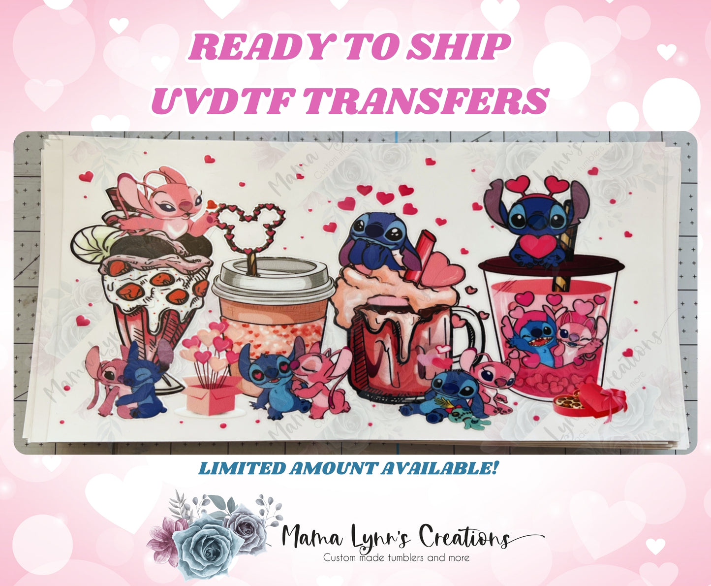 Blue Alien Valentine's Drinks UVDTF Wrap