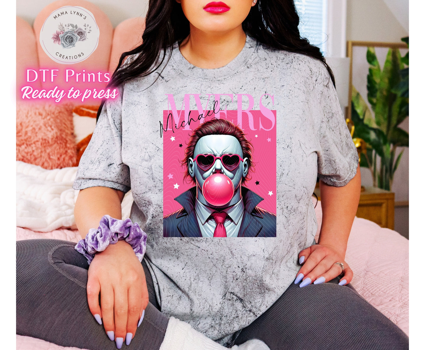 Pink Horror Michael Bubble Pop DTF Print