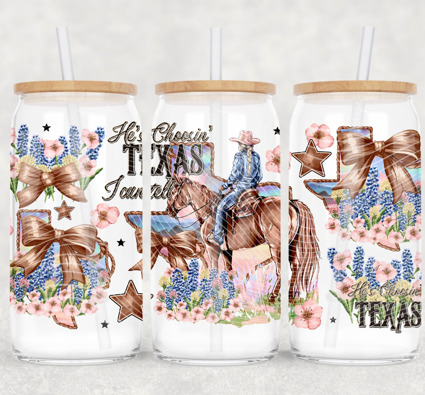 He’s Choosin’ Texas 16 oz Glass Wrap
