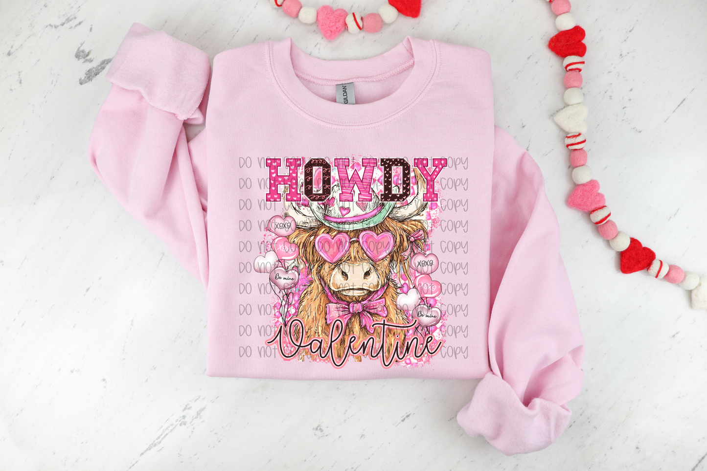 Howdy Valentine Highland DTF Prints