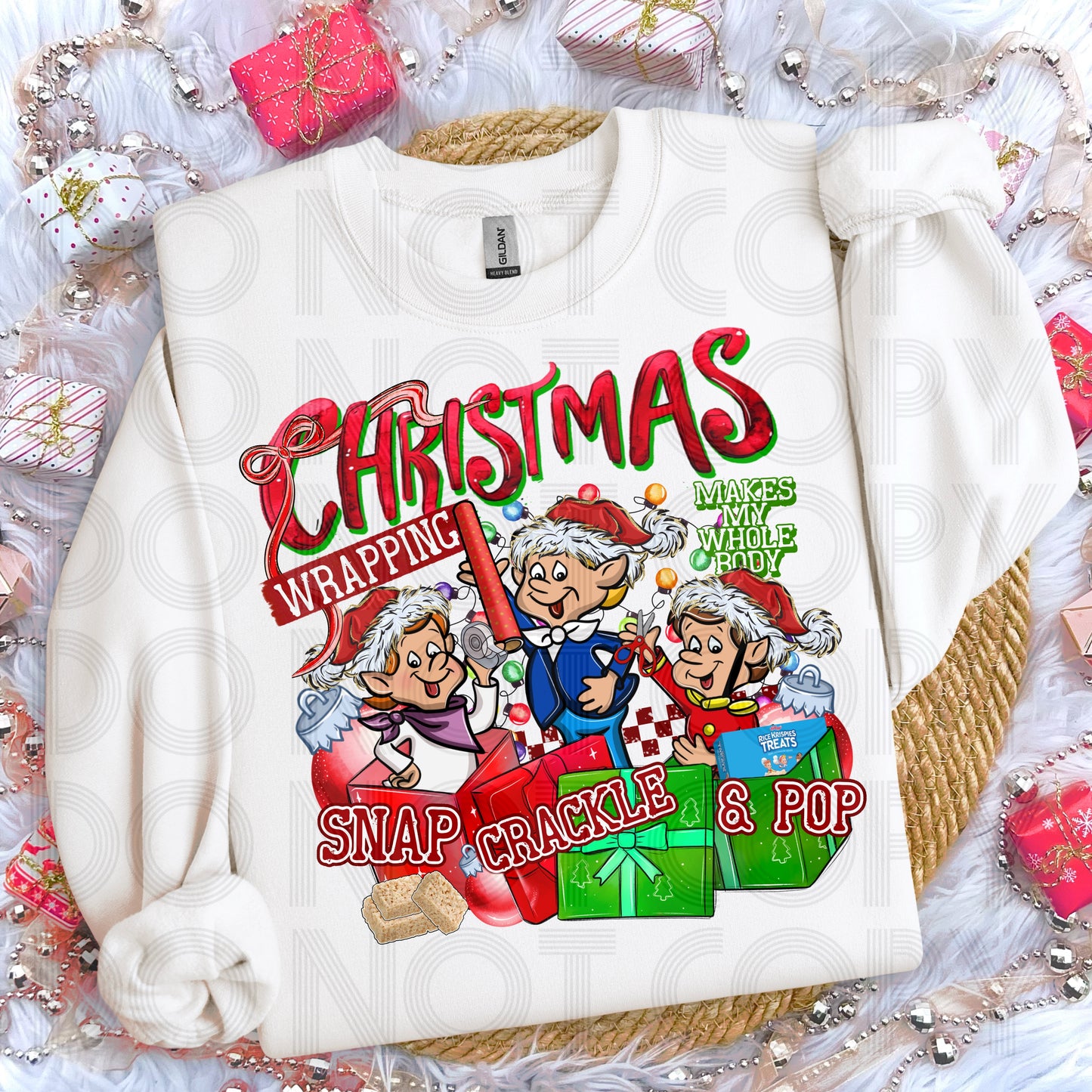 Christmas Wrapping Makes Me Snap Crackle Pop DTF Prints