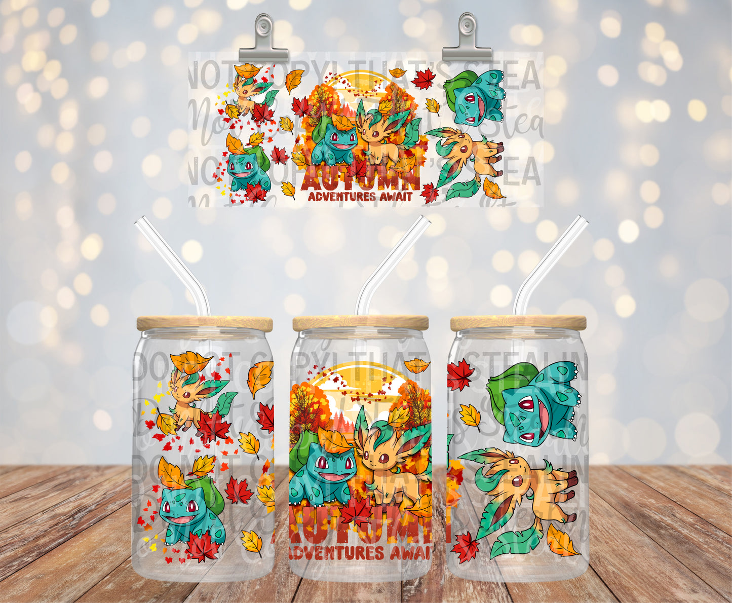Autumn Adventures Await 16 oz Glass Wraps
