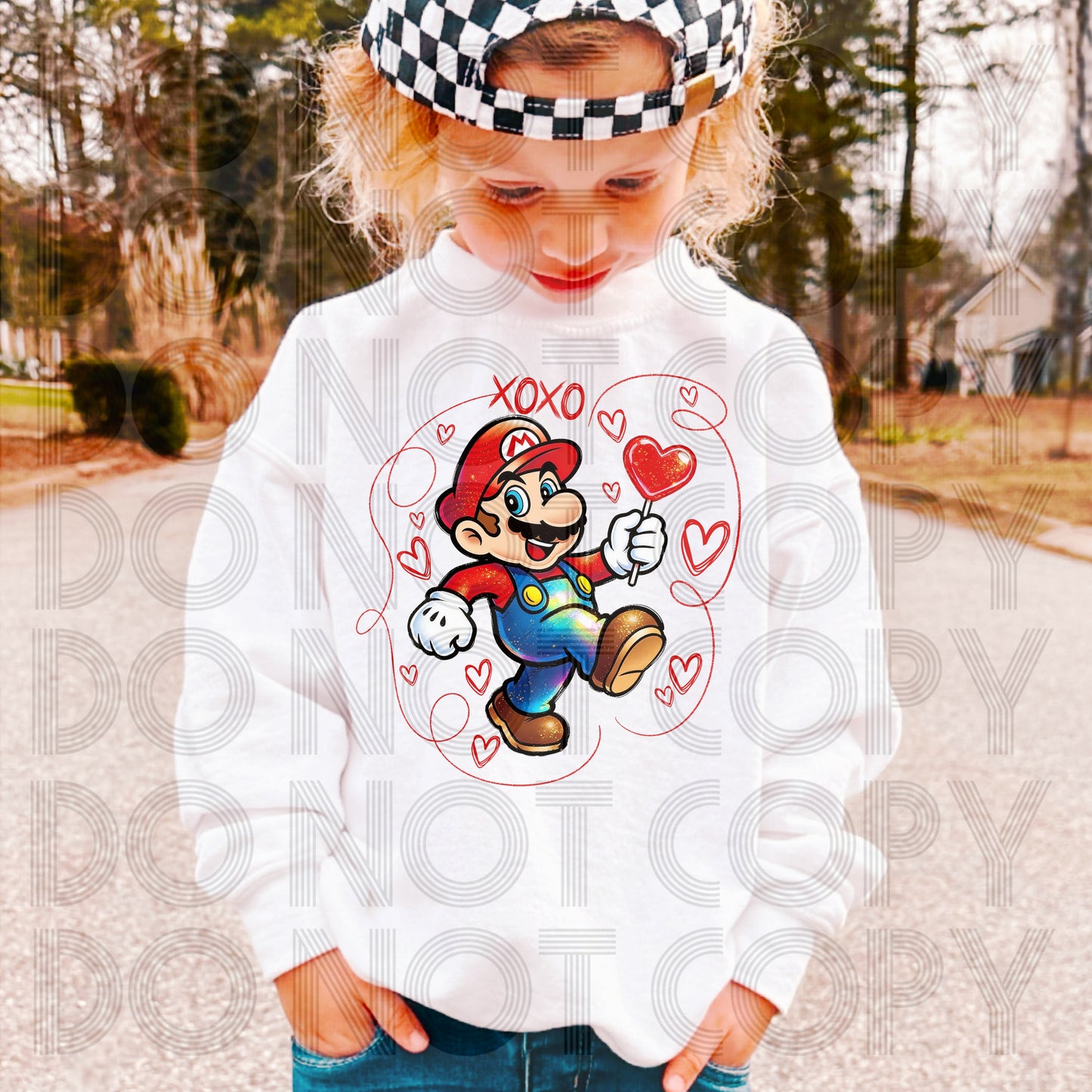 XOXO Mario Valentine DTF Prints